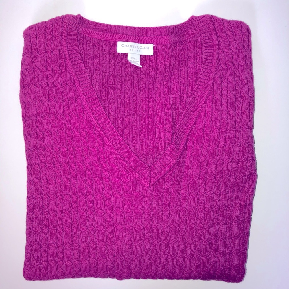 Gently worn sweater-Fuchsia-Petite XL-long sleeves